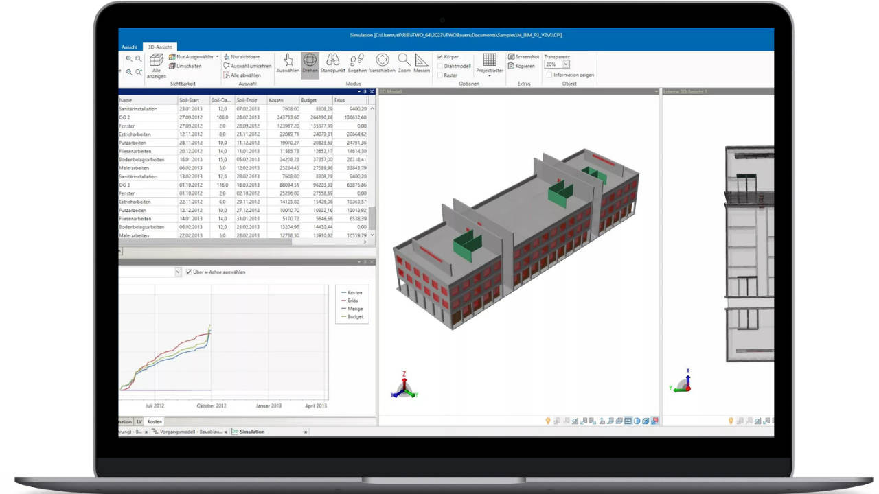BIM-Software ist eine digitale Lösung, die einen digitalen Zwilling eines Bauwerks erstellt, um dessen Planung, Errichtung und Verwaltung zu optimieren. (Quelle: rib-software.com)