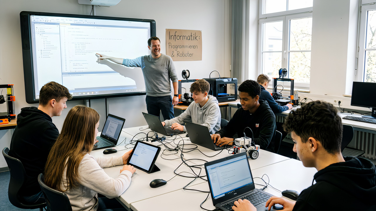 Kinder kommen immer früher digitalen Systemen in Kontakt. Schon in der Schule sollte im Informatikunterricht Verständnis für die Funktionsweise der Technologien vermittelt werden. (Quelle. KI/hiz)
