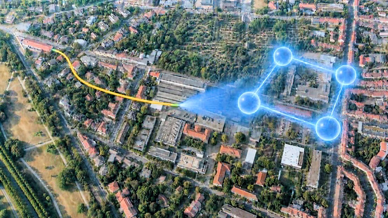 Erstmals haben Physiker einen Clusterzustand über das Glasfasernetz in Hannover über mehr als 29 km weit übertragen. (Quelle: PhoenixID/Uni-Hannover(