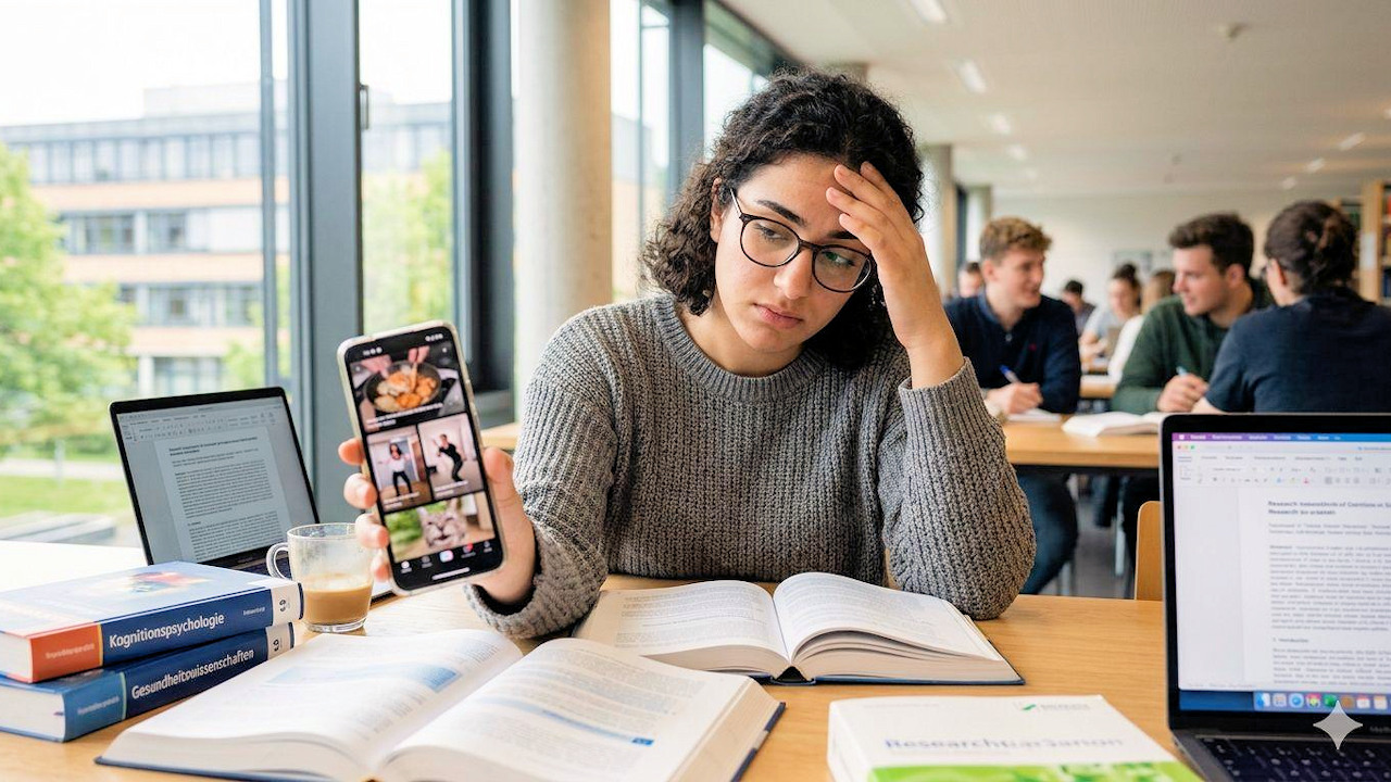 Der Konsum von Kurzvideos auf TikTok und Co. haben nachhaltigen Einfluss auf das Gehirn und damit auf die Aufmerksamkeitsspanne. (Quelle: Universität Bayreuth)